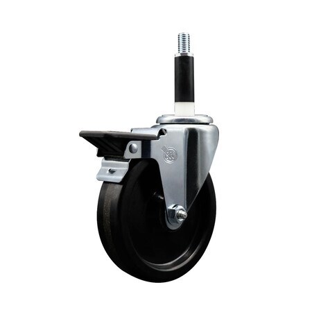 Service Caster 5'' Phenolic Swivel 7/8'' Expanding Stem Caster with Brake SCC-EX20S514-PHS-PLB-78